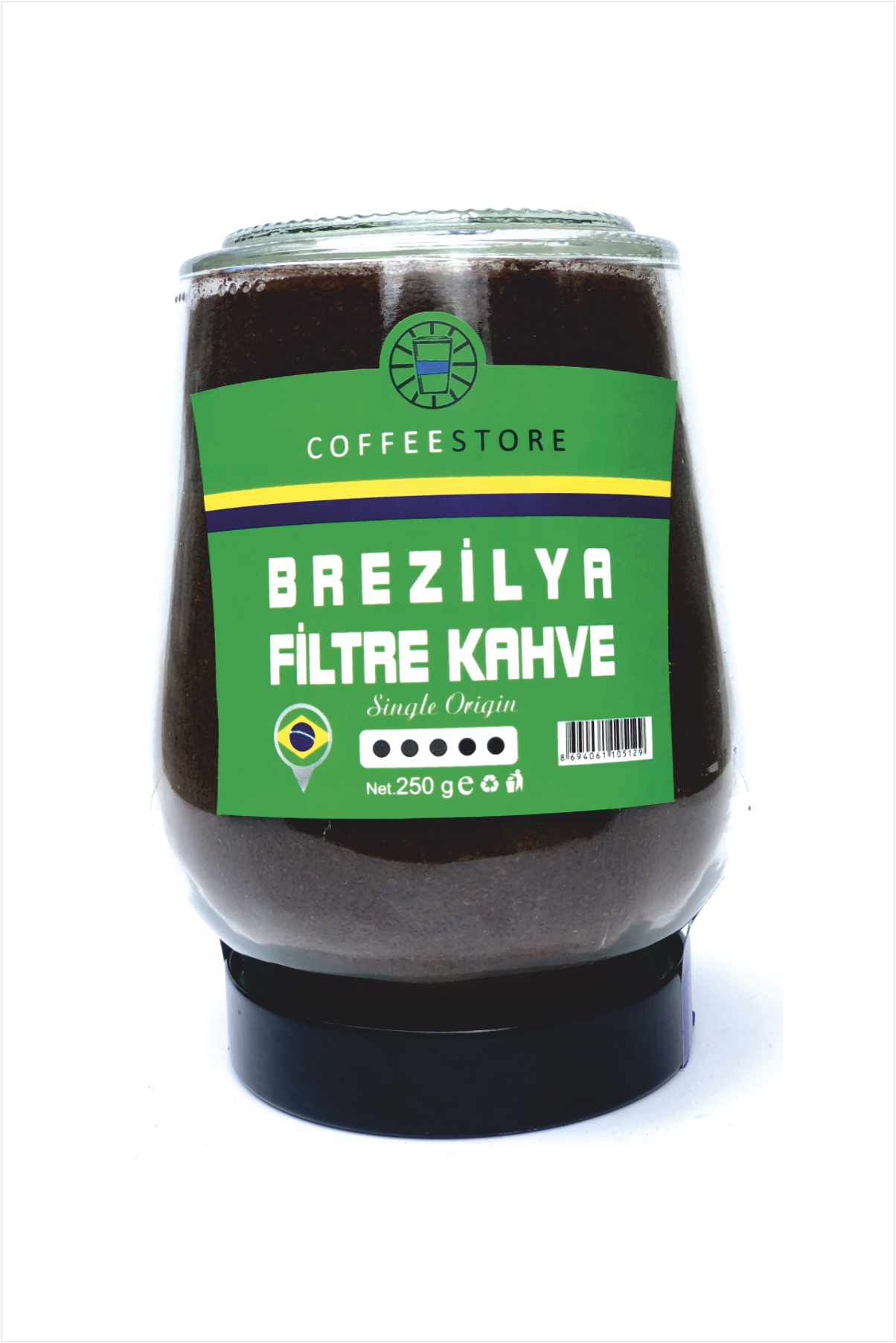 Coffee Store  Brezilya Filtre Kahve Cam kavanoz 250 gr