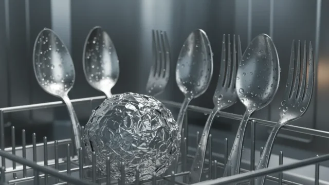 Bulaşık makinesine bir parça alüminyum folyo atınca ne oluyor? Sonuca görenler gözlerine inanamadı